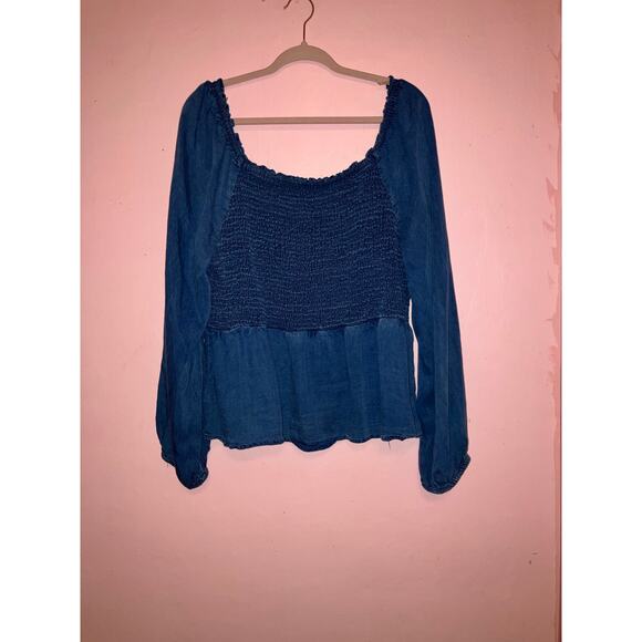 Old navy blue Chambary smocked babydoll top size XL - Picture 5 of 5